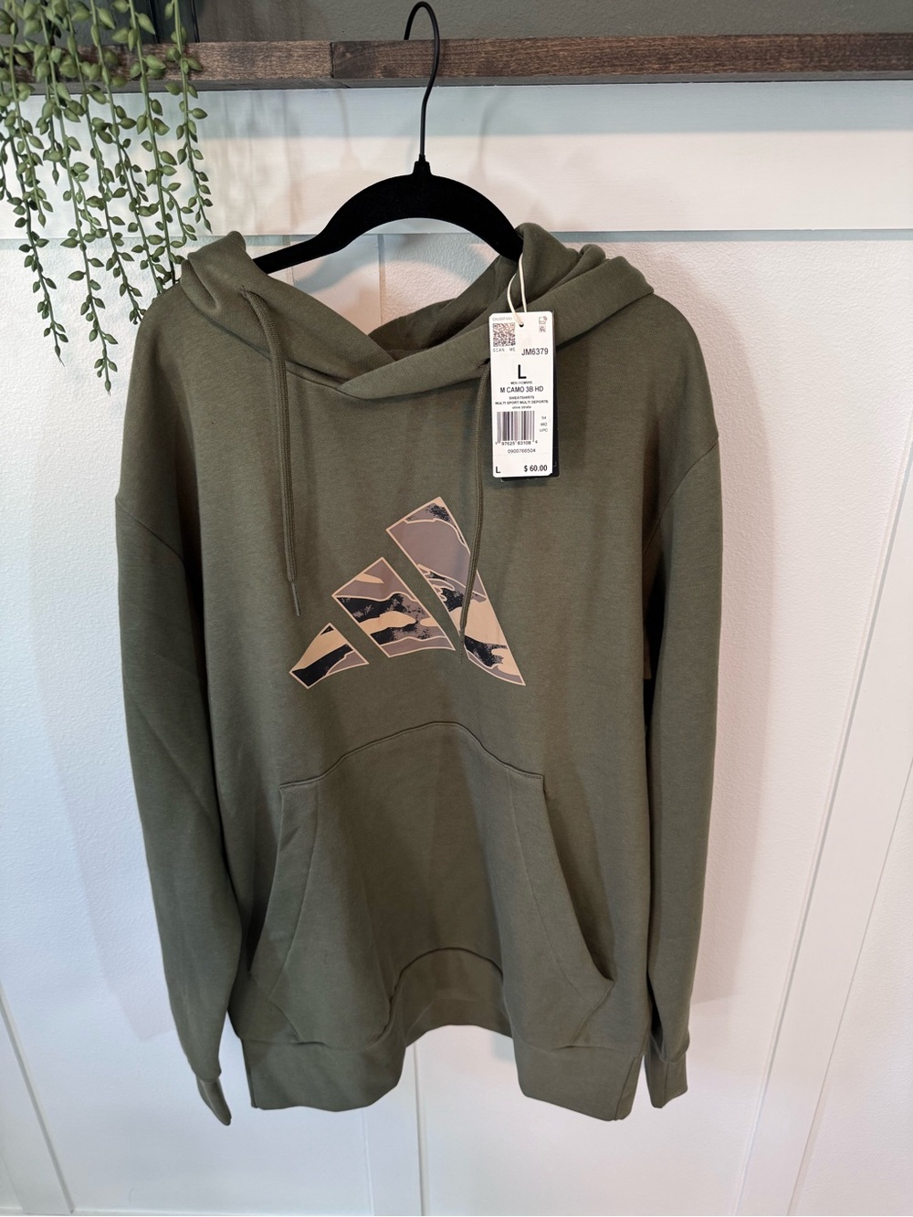 adidas Olive/Beige Camouflage Logo Hoodie